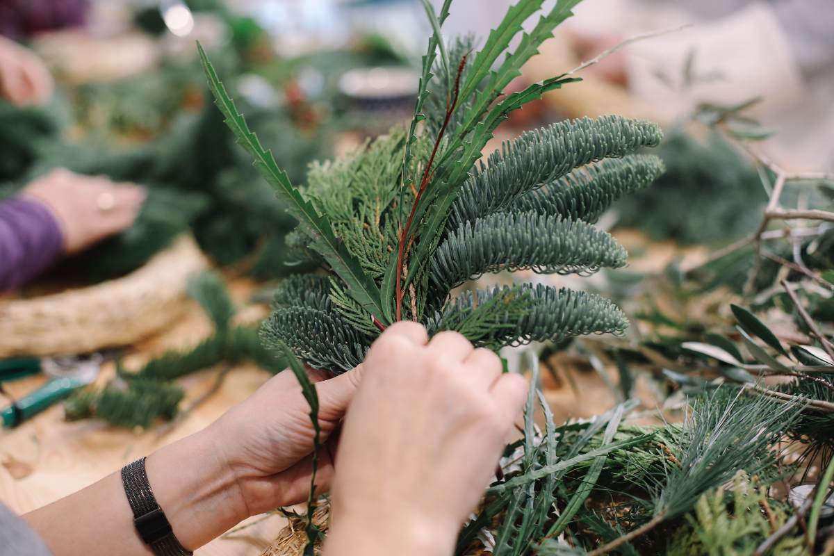 2. Strip the leaves from the base and make a small bundle of foliage