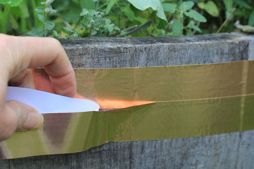 Applying a double thickness of copper tape