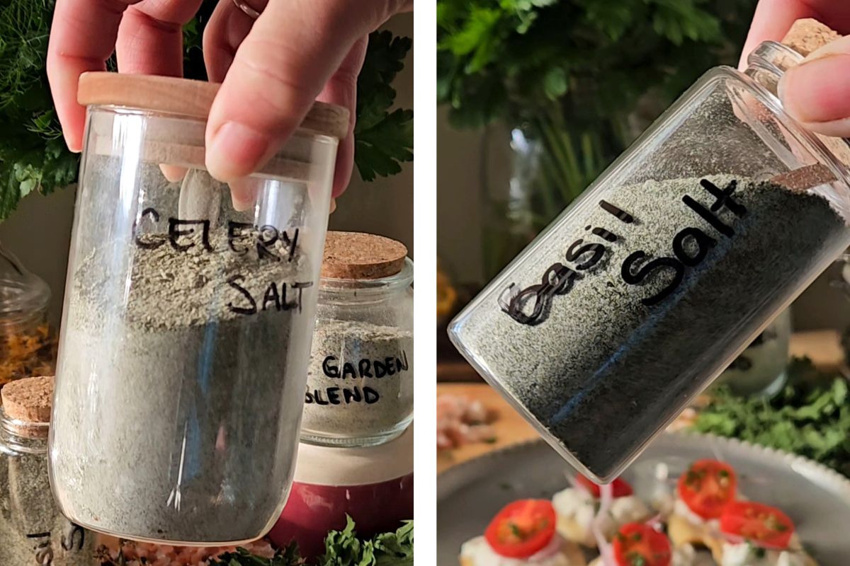 Celery salt basil salt