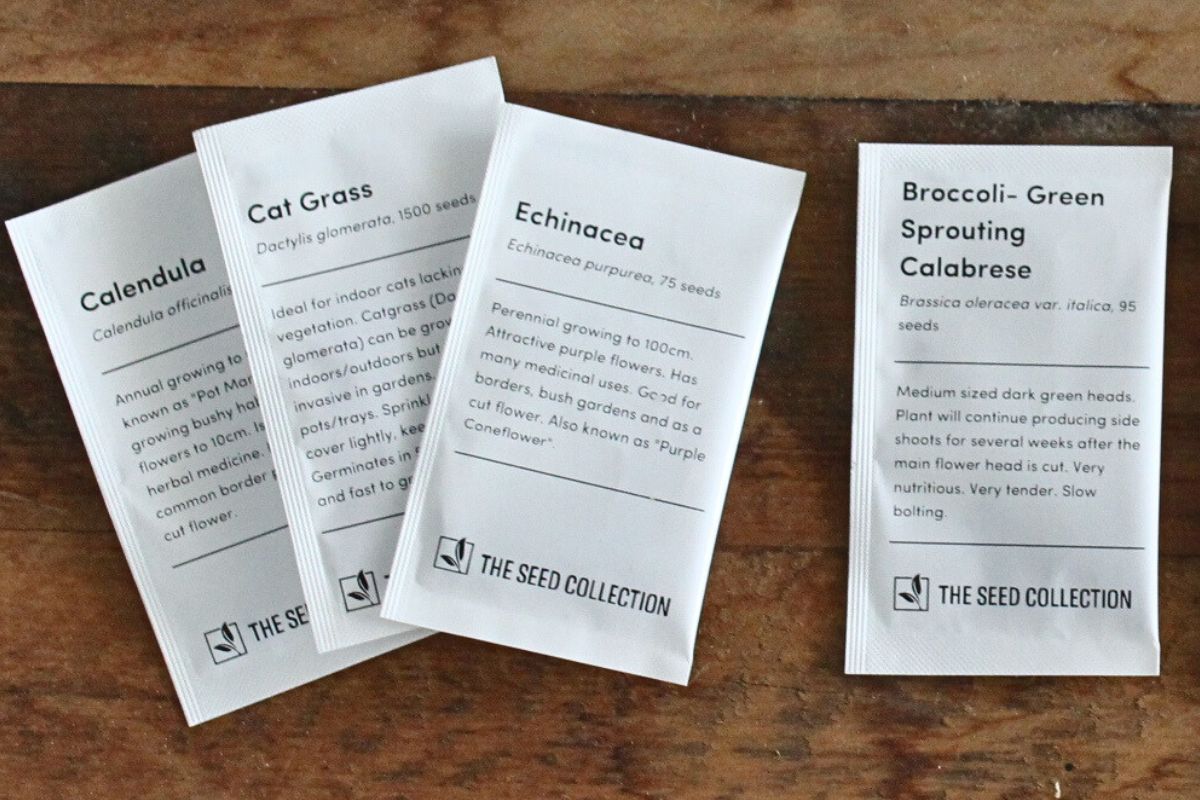 The Seed Collection's recyclable paper seed packets
