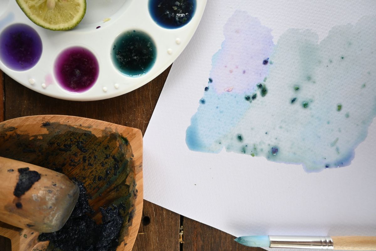 blue butterfly painting watercolour