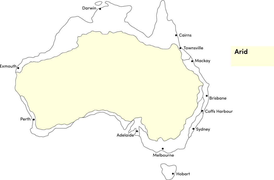 arid climate map