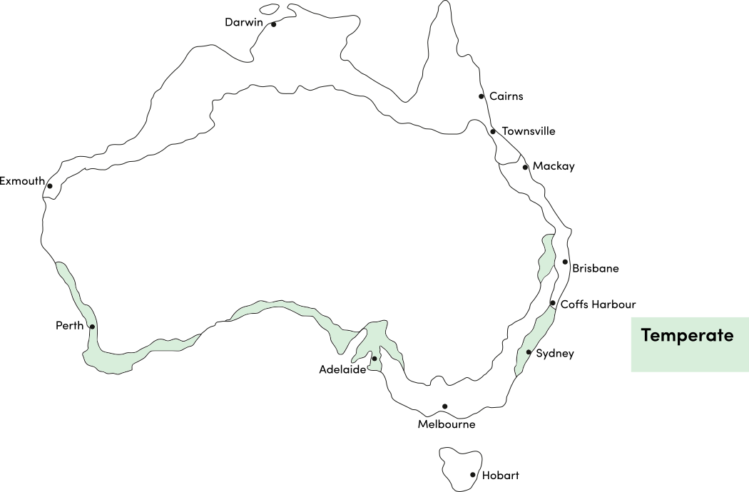 temperate climate map