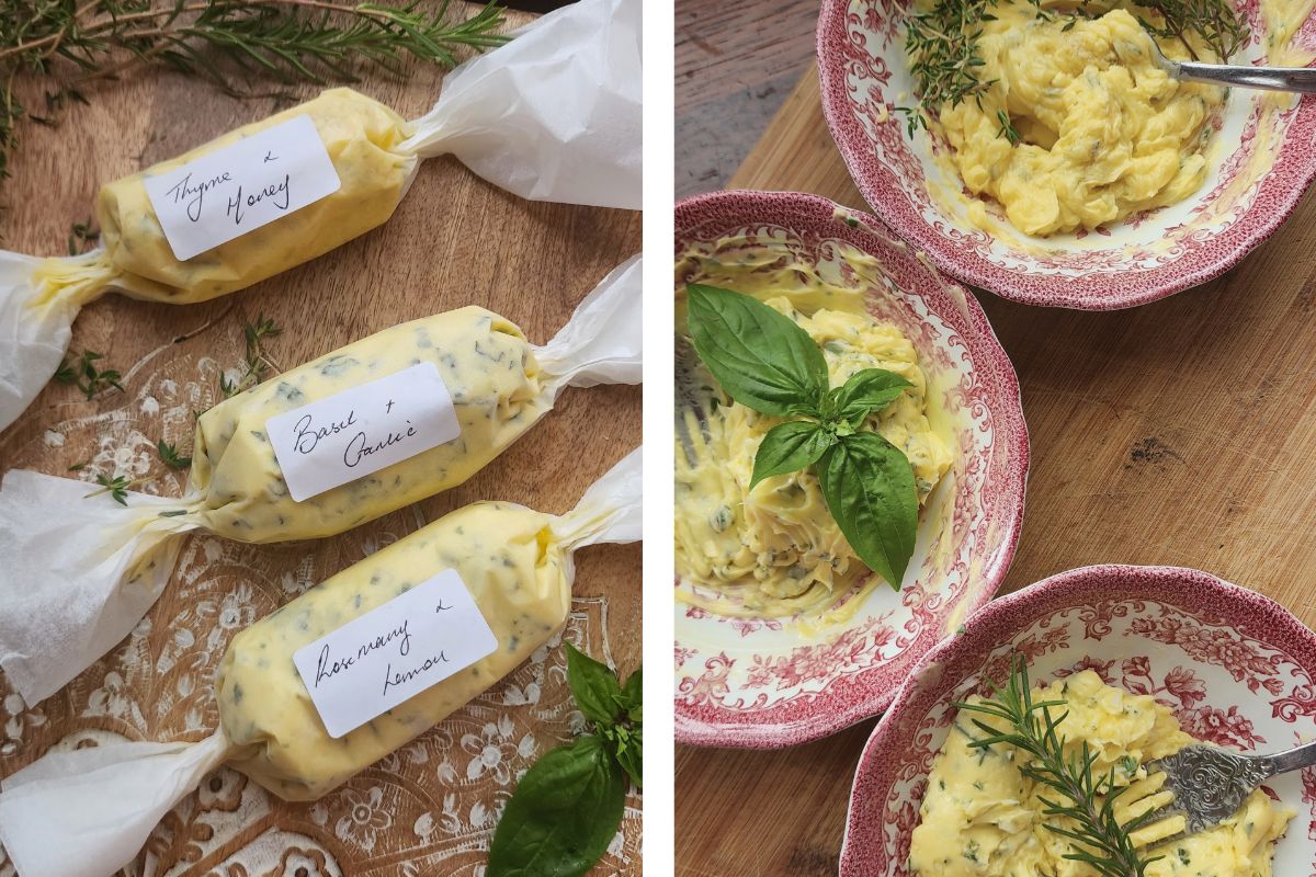 Herb butters wrapped