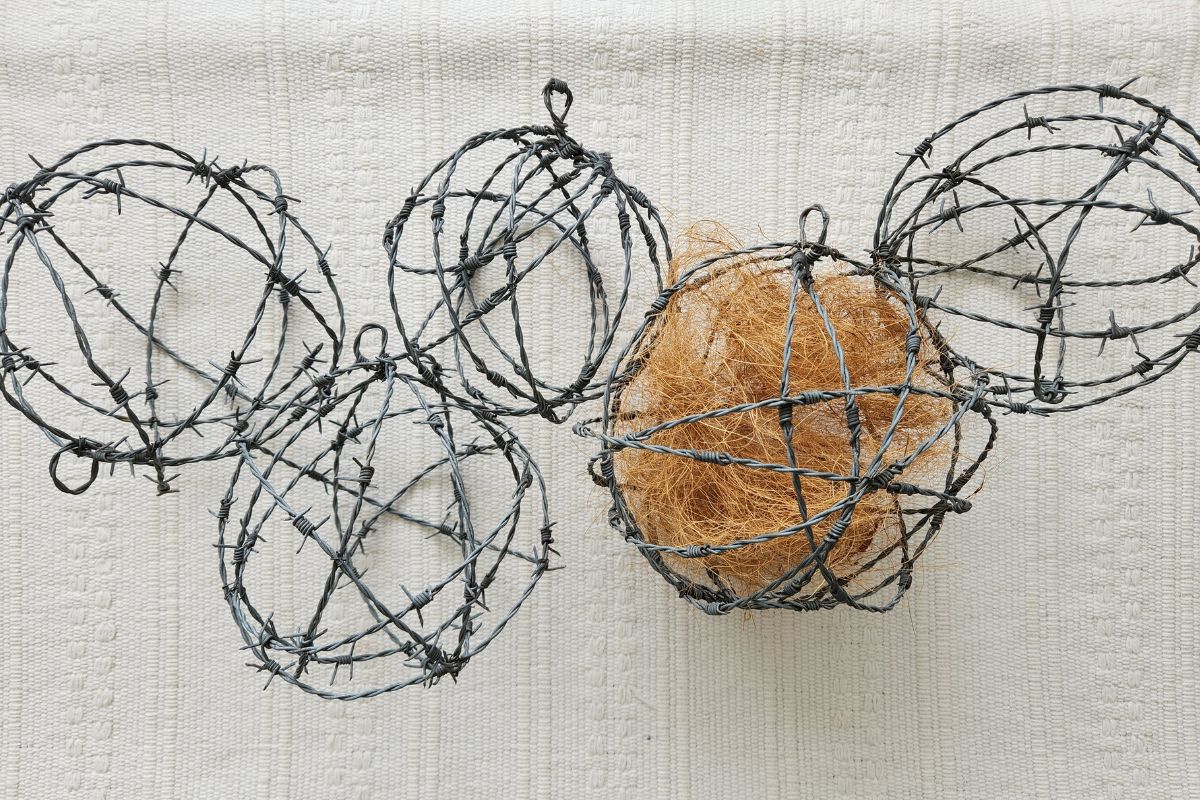 Reclaimed wire balls for wildlife