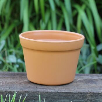 Round Plastic Pot- Terracotta Medium