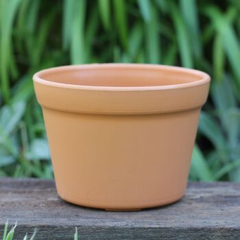 Round Plastic Pot- Terracotta Large
