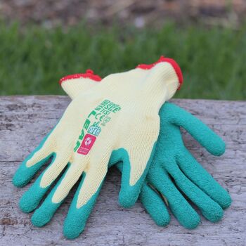 Green Leaf Latex Garden Gloves