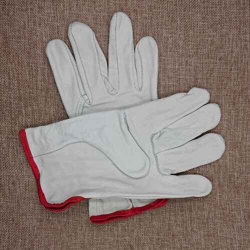 Natural Full Grain Leather Riggers Gloves [Size: Small]